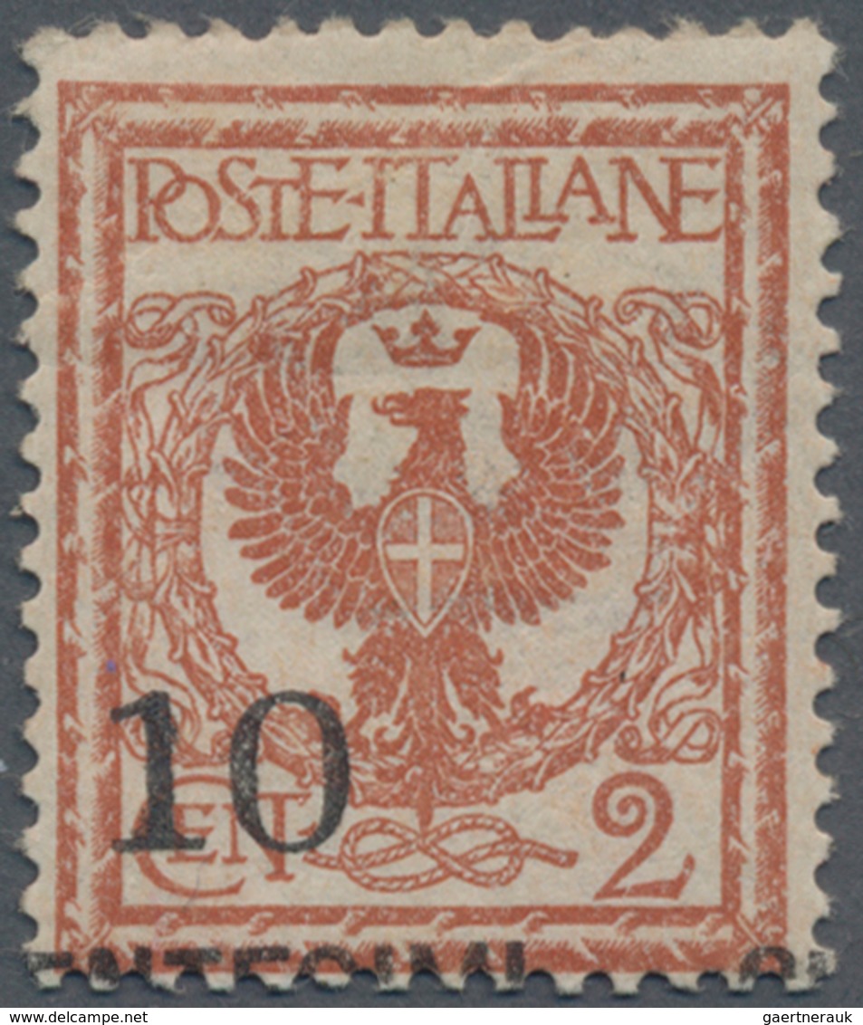 Italien: 1923, 10 C On 2 C Orange-brown Overprint Unused With Original Gum And A Rest Of Hinge (Sass - Afgestempeld