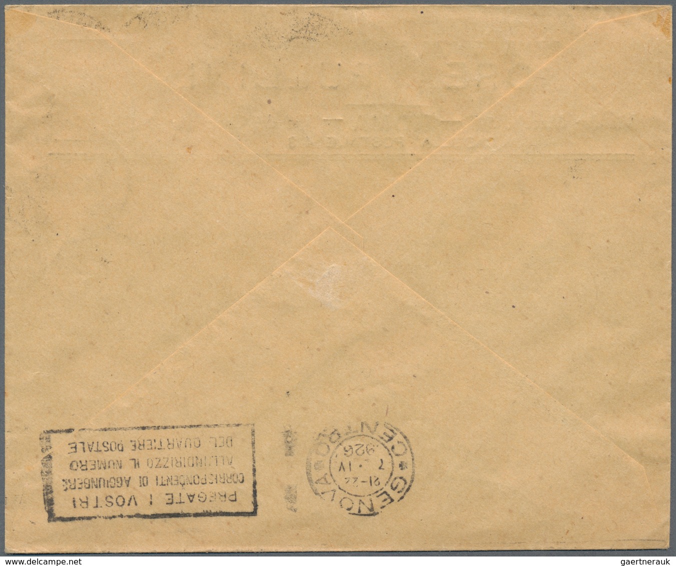 Italien: 1926. Three Air Mail Letters From Genua Or Rome Within Italy Each Franked With The Complete - Gebraucht