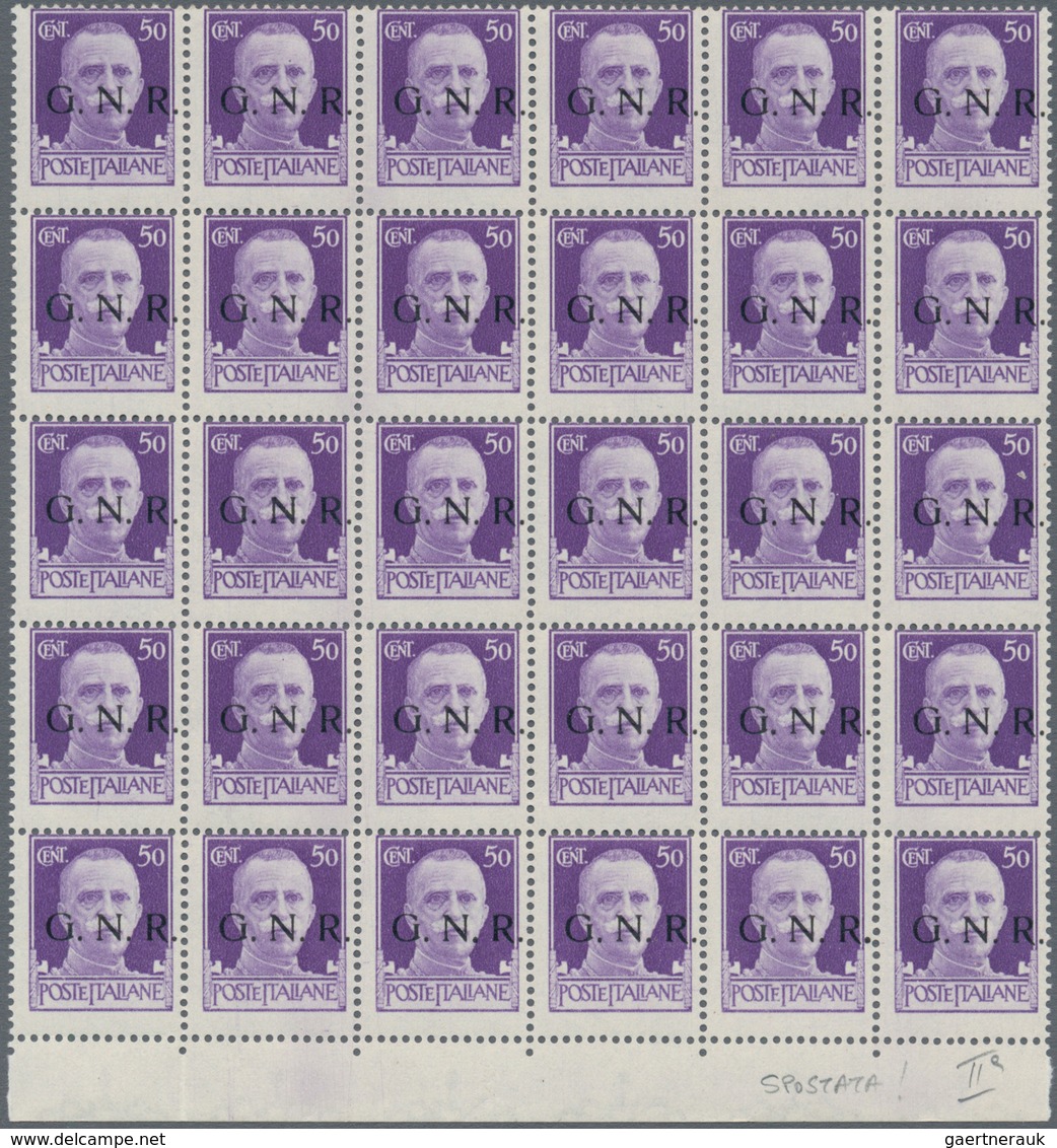 Italien: 1943: 50 Cents Violet With Overprint "G.N.R." Of Brescia Of The First Type, Second Print, B - Gebraucht