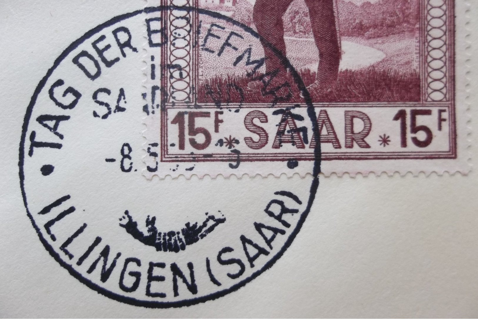 Saar: 1955 UnAd. Ca-FDC (#ET1) - Covers & Documents