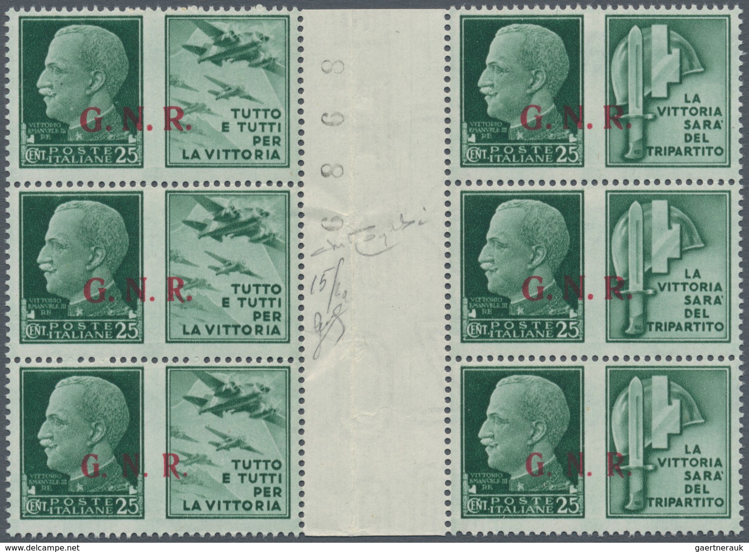 Italien - Militärpostmarken: Nationalgarde: 1944, G.N.R. Overprints On "propaganda Di Guerra", Bresc - Other & Unclassified