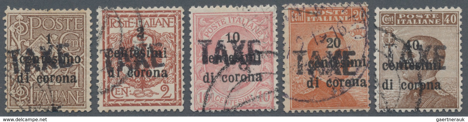 Italienische Besetzung 1918/23 - Trentino: 1918/19. Italian Definitives, 1 C - 40 C (5 Values), Over - Trento