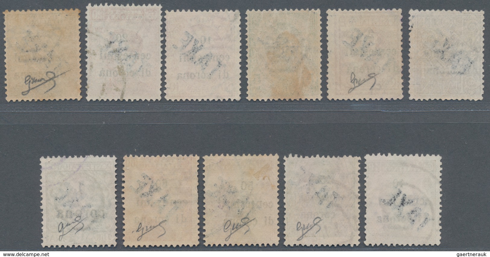 Italienische Besetzung 1918/23 - Trentino: 1919: Italian Definitives, Eleven Values, 1 C - 1 L , Ove - Trento