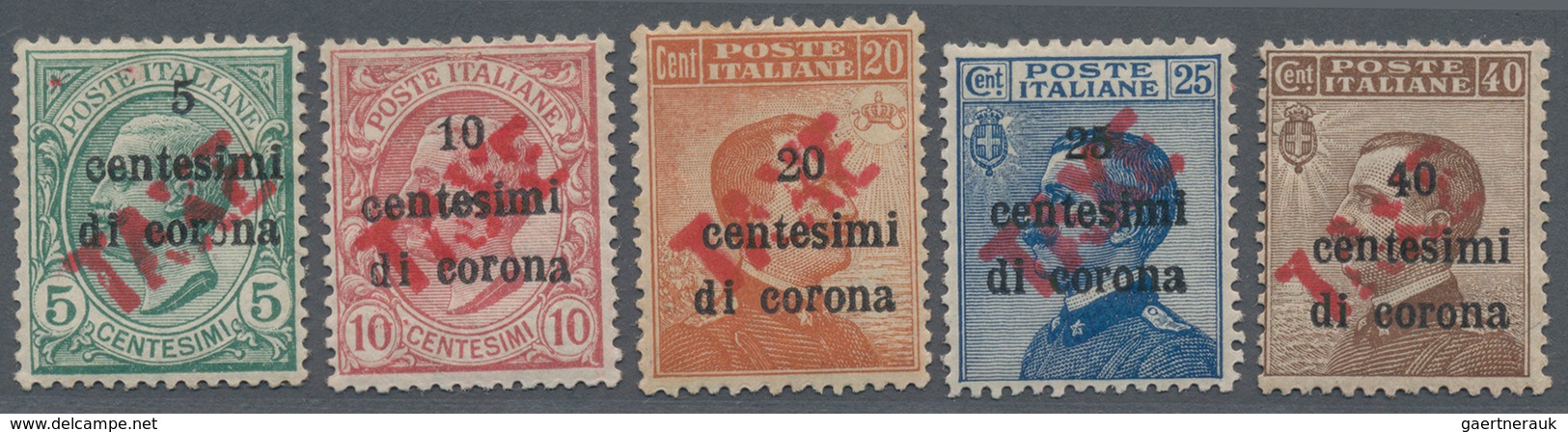 Italienische Besetzung 1918/23 - Trentino: 1919: Italian Definitives, Five Values, 5 - 40 Centesimi, - Trente