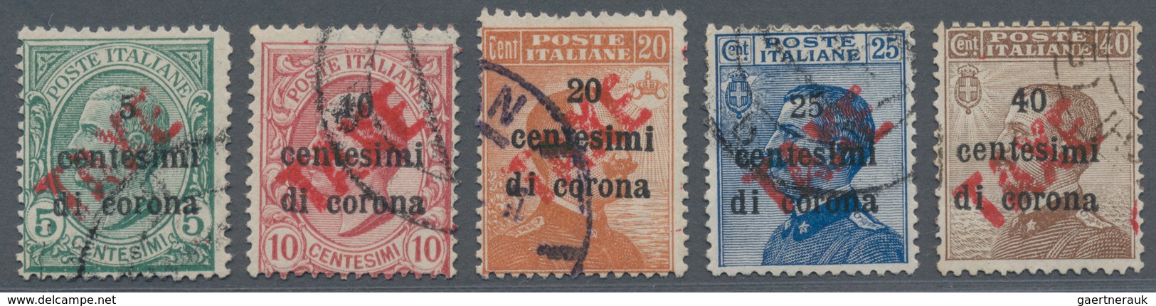 Italienische Besetzung 1918/23 - Trentino: 1919: Italian Definitives, Five Values, 5 - 40 Centesimi, - Trentino