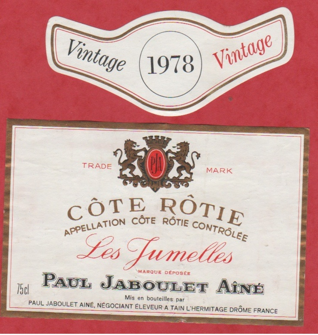 Etiquette -France - Côtes Rôtie - 1978 - Les Jumelles. - Vintage - Autres & Non Classés