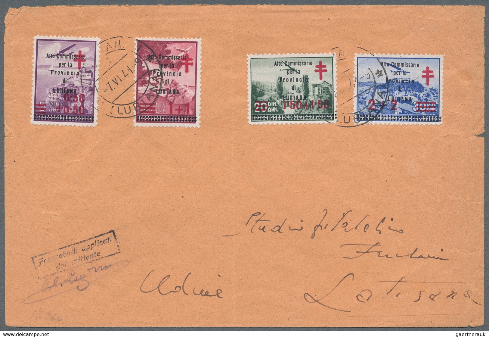 Italienische Besetzung 1941/43 - Laibach: 1941, Jugoslavian Red Cross Set Of 1940, Overprinted "Alto - Lubiana