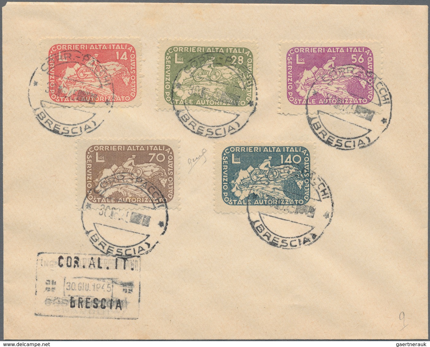 Italien - Lokalausgaben 1944/45 - Coralit (Privatpost): 1945. Philatelic Cover, Bearing The Complete - Authorized Private Service