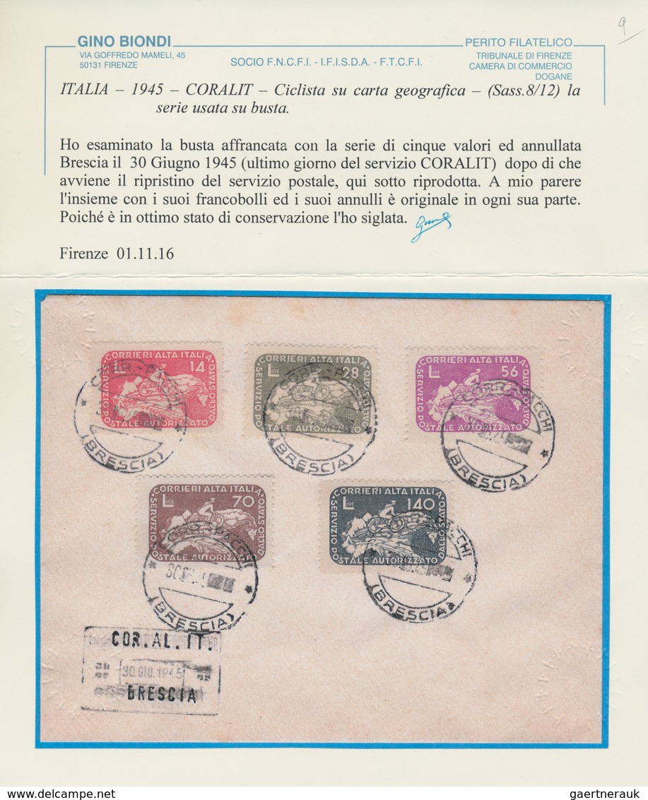 Italien - Lokalausgaben 1944/45 - Coralit (Privatpost): 1945. Philatelic Cover, Bearing The Complete - Autorisierter Privatdienst