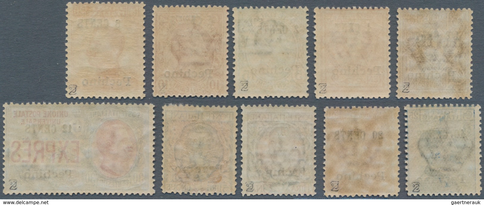 Italienische Post In China: 1918, Revaluation Overprints, Complete Set Of Ten Values Incl. Express S - Tientsin