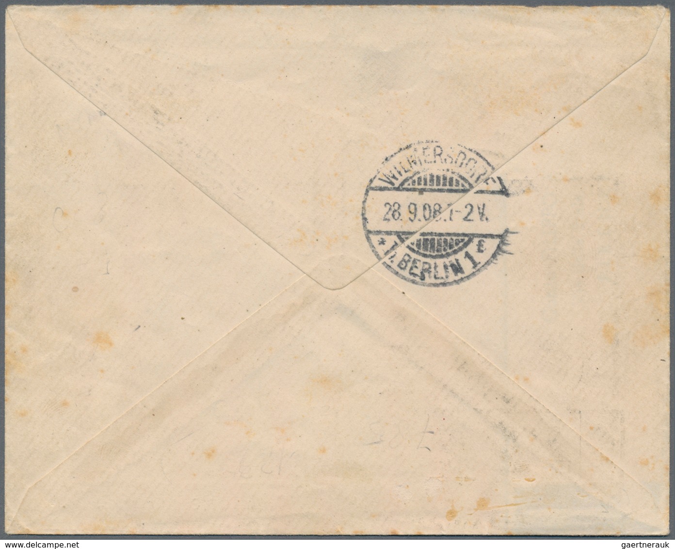 Italienische Post In Der Levante: 1908, Postage Stamp 20 PIA On 5 L On R Letter From Constantinople - Emissioni Generali