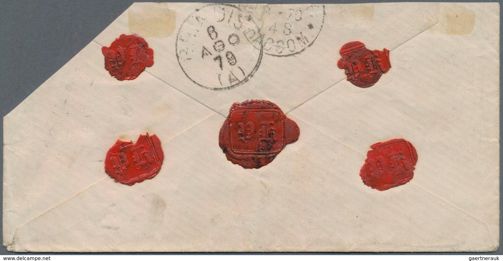 Italienische Post In Der Levante: 1874, 60 Cent. Lilac Single Franking On Letter To Livorno, Tied By - Amtliche Ausgaben