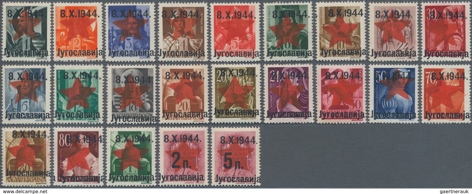 Jugoslawien - Volksrepubliken 1945: Serbien: 1944, Two Sets: Issued 1f.-30f. Excl. 24f. And Prepared - Serbien