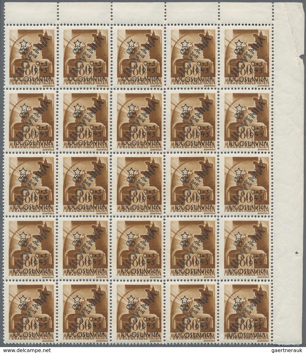 Jugoslawien - Volksrepubliken 1945: Slowenien: 1945, Hungary Stamps Optd. ‚SLOVENIJA / 9*5/1945 / JU - Sonstige & Ohne Zuordnung