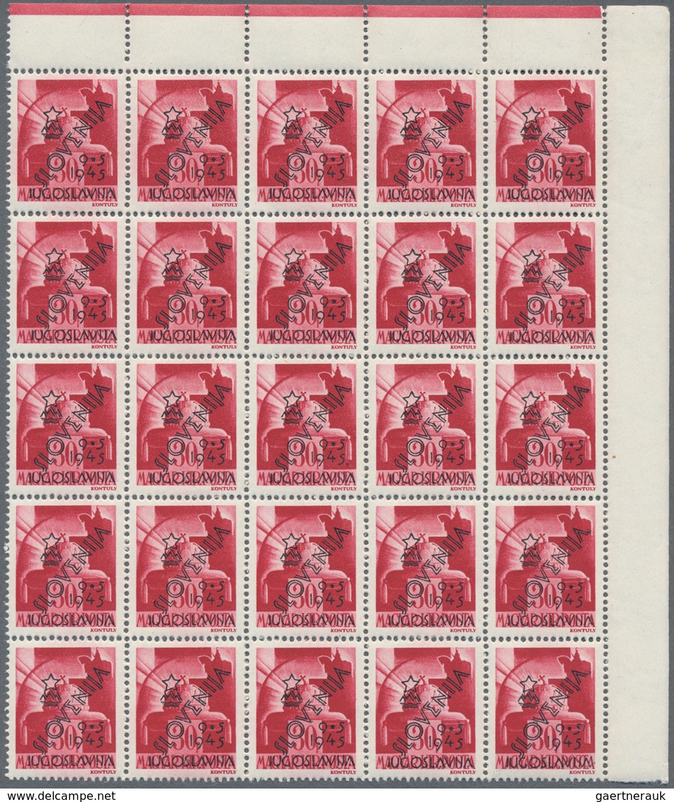 Jugoslawien - Volksrepubliken 1945: Slowenien: 1945, Hungary Stamps Optd. ‚SLOVENIJA / 9*5/1945 / JU - Sonstige & Ohne Zuordnung