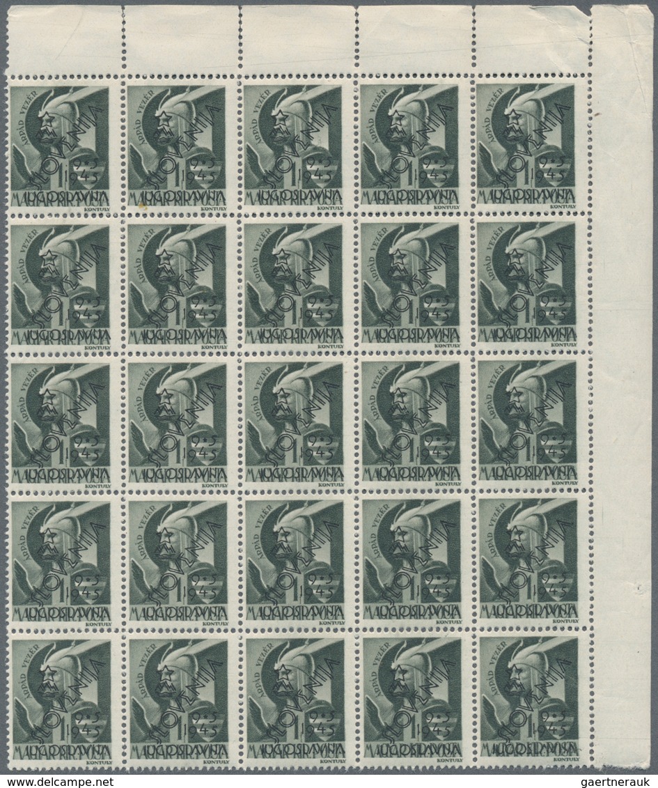 Jugoslawien - Volksrepubliken 1945: Slowenien: 1945, Hungary stamps optd. ‚SLOVENIJA / 9*5/1945 / JU