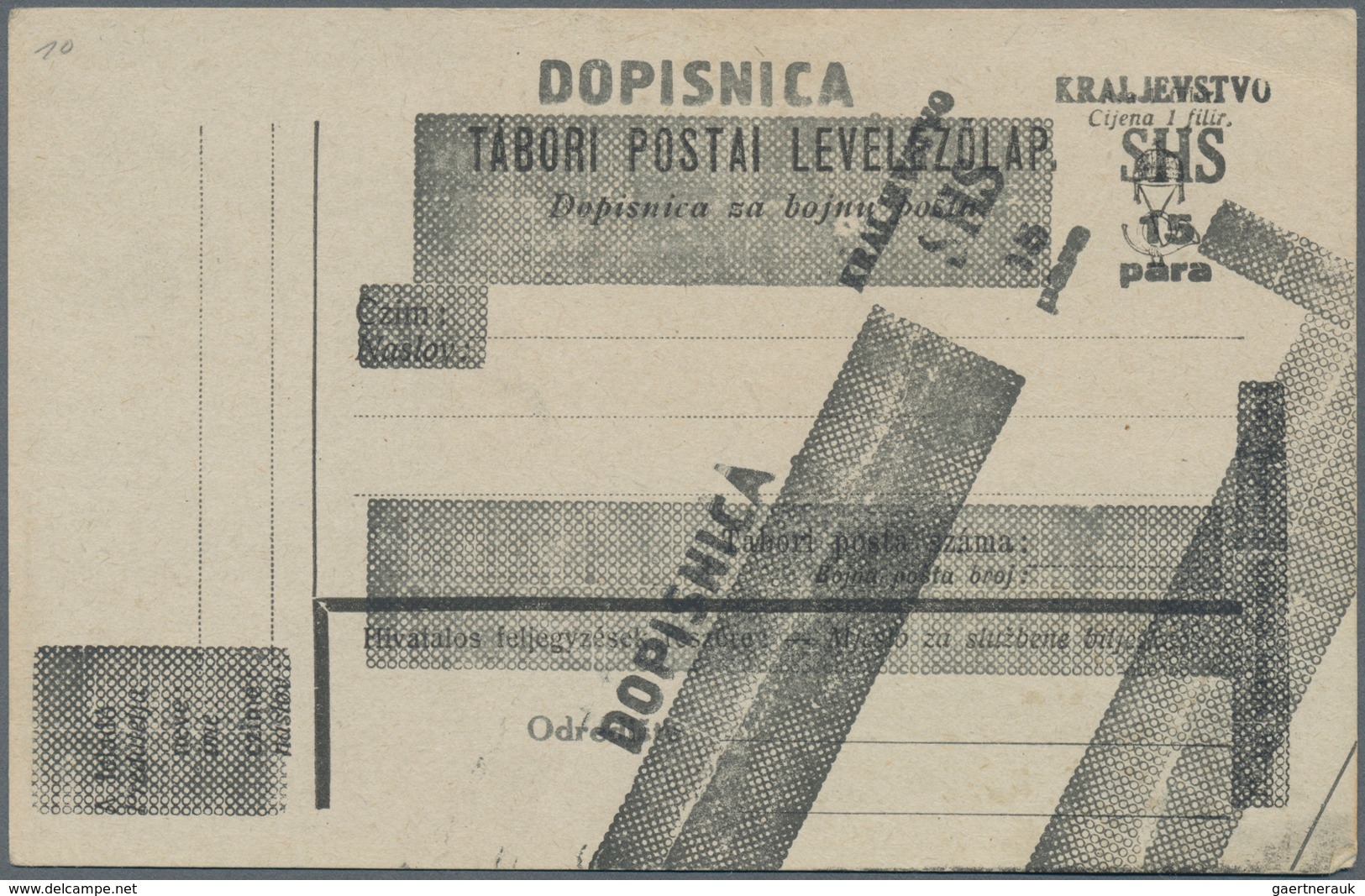 Jugoslawien - Ganzsachen: 1919, Three Postal Stationery Postcards With Different Strong Overprint Di - Postwaardestukken