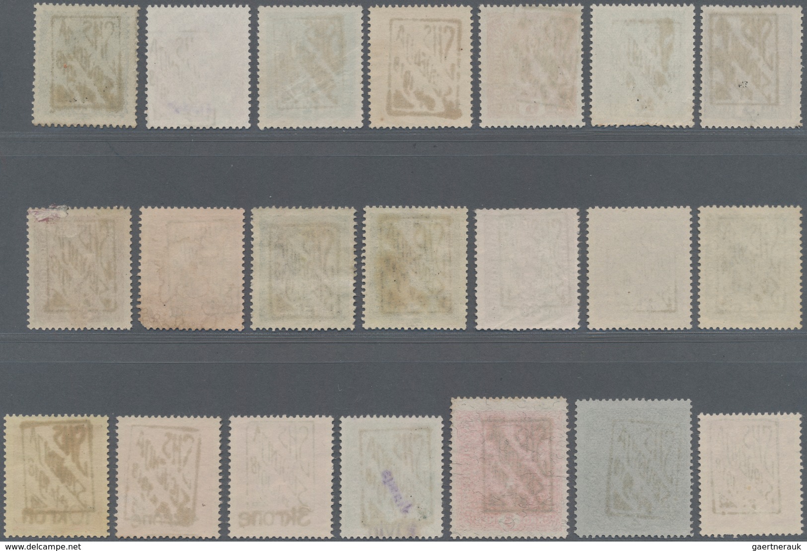 Jugoslawien - Besonderheiten: 1919, CELJE ISSUE, Group Of 33 Different Stamps With Ovp 'SHS SLOVENIJ - Sonstige & Ohne Zuordnung