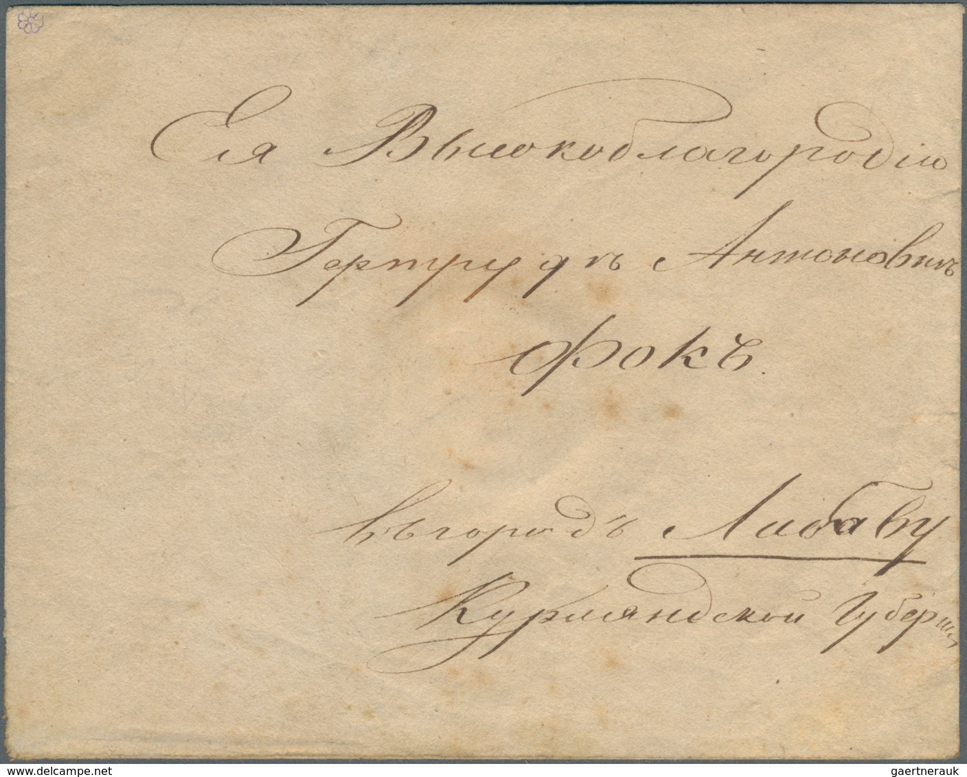 Lettland - Besonderheiten: 1848, First Issue 10 + 1 K. Black Envelope Cancelled By Pen And Adjacent - Latvia