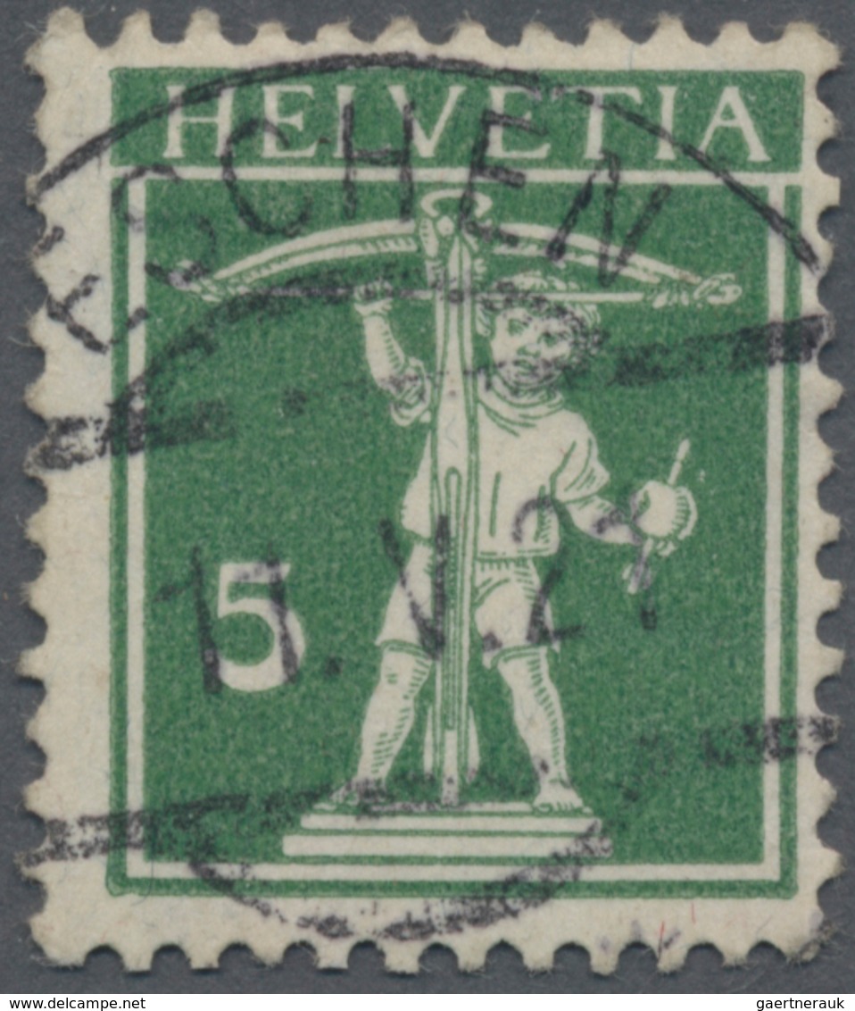 Liechtenstein - Vor- Und Mitläufer: 1921, SCHWEIZ-Mitläufer, 5 Rp.Tellknabe Prachtstück Mit Stempel - ...-1912 Vorphilatelie