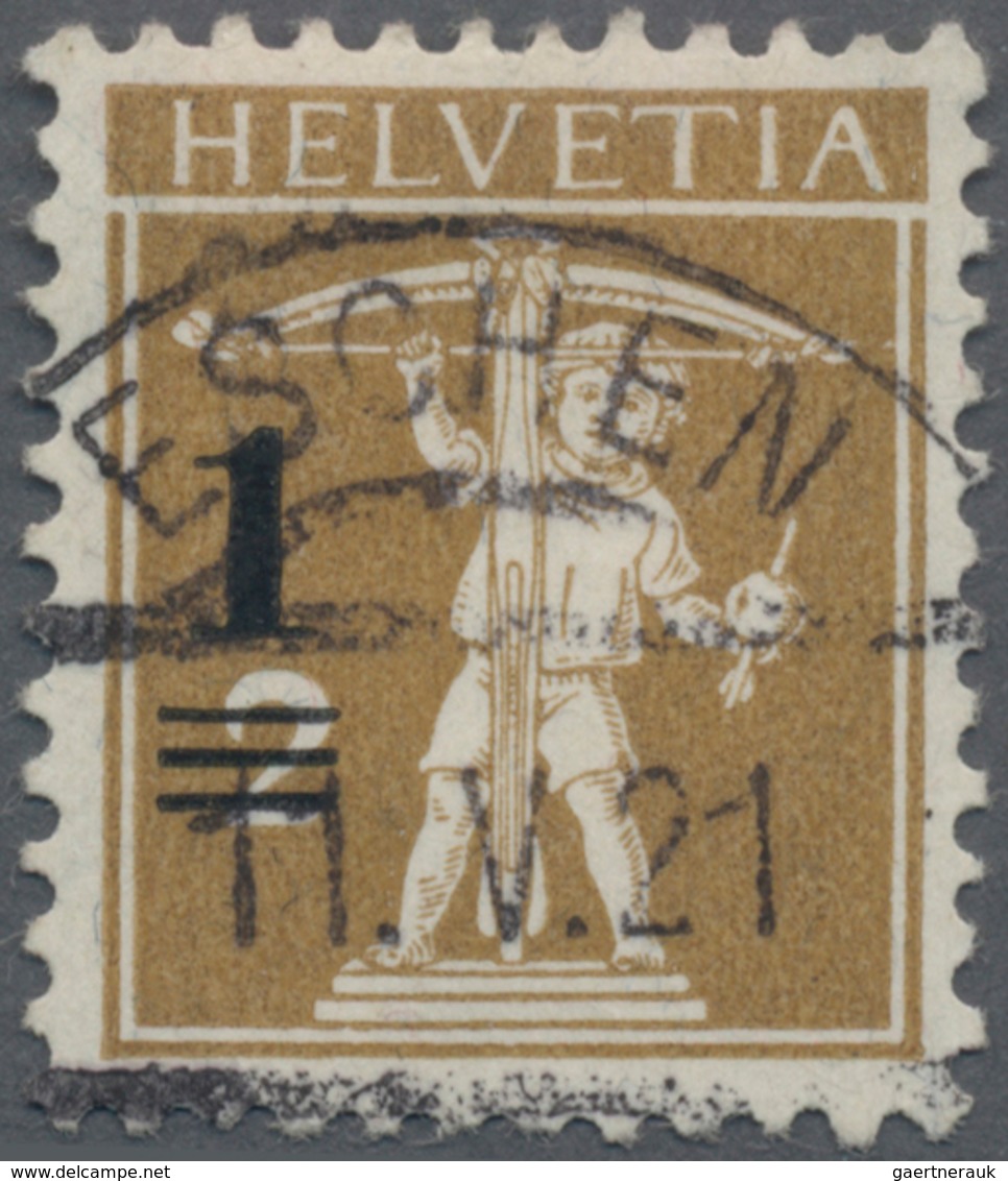 Liechtenstein - Vor- Und Mitläufer: 1921, SCHWEIZ-Mitläufer, 1 A. 2 Rp.Tellknabe Prachtstück Mit Ste - ...-1912 Prephilately