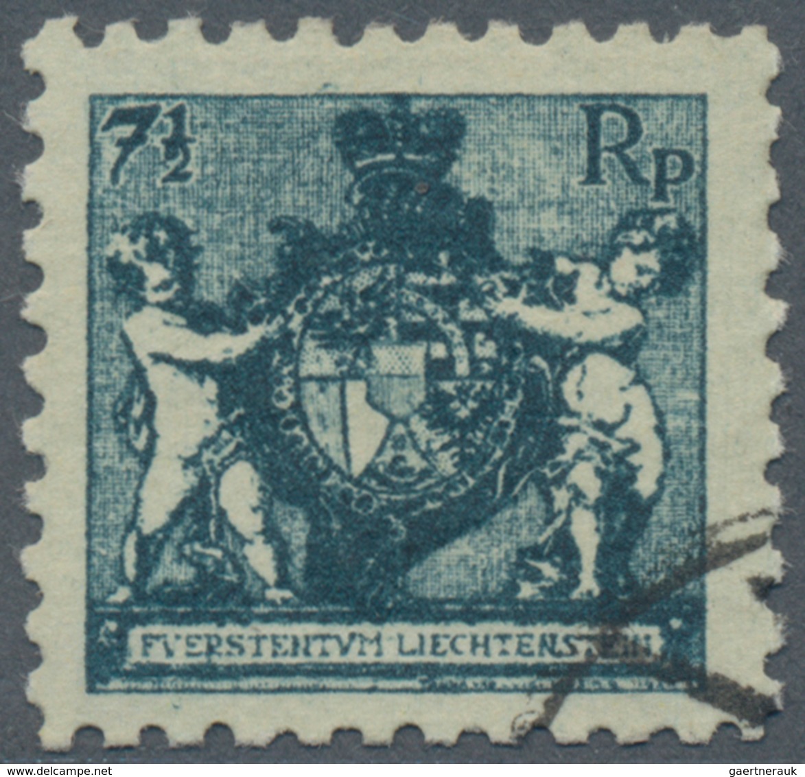 Liechtenstein: 1921, 7 1/2 Rp Grünlichblau Sauber Gestempelt, Farbfrisch, Gut Zentriert Und Gezähnt, - Ongebruikt