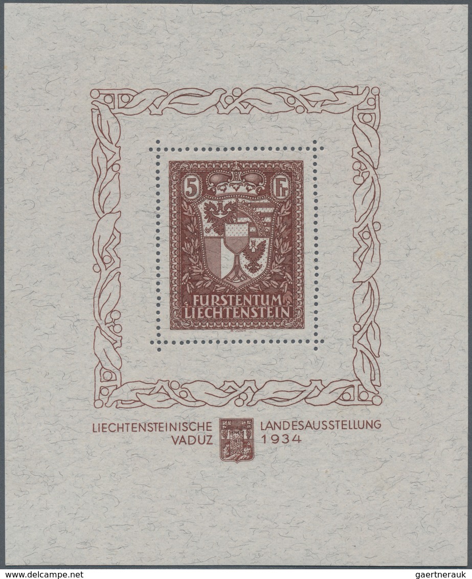 Liechtenstein: 1934, Vaduz-Block, Taufrischer Postfrischer Luxus-Block Völlig Ohne Büge, Fotoattest - Unused Stamps