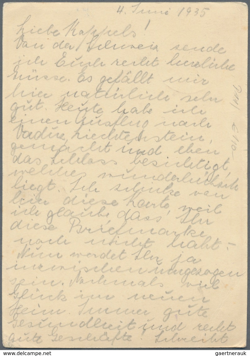 Liechtenstein - Ganzsachen: 1935/36, 20 Rp. Schloßhof Und 10 Rp. Bettlerjochalpe Mit 10 Rp. ZuF, Ohn - Postwaardestukken