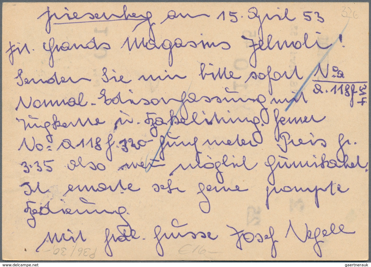 Liechtenstein - Ganzsachen: 1950, 10 Rp. Fürstenkrone mit Druckvermerk S.A.1949, alle 10 Bilder, mei