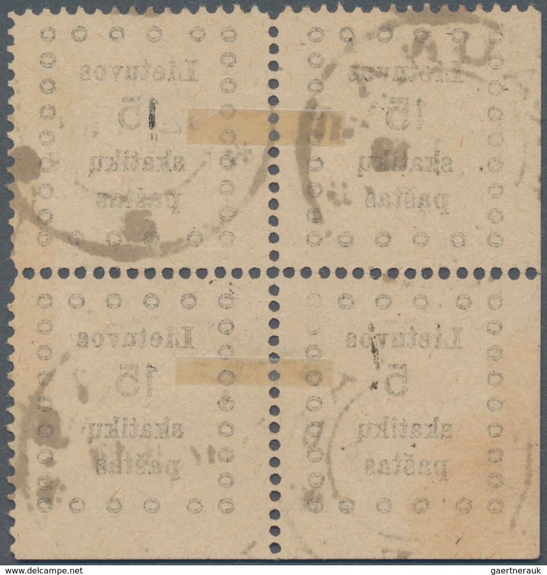 Litauen: 1919, Postage Stamps Kaunas (I), The Very Rare Horizontal. Se-tenant Print "5 Sk+15 Sk" In - Litouwen