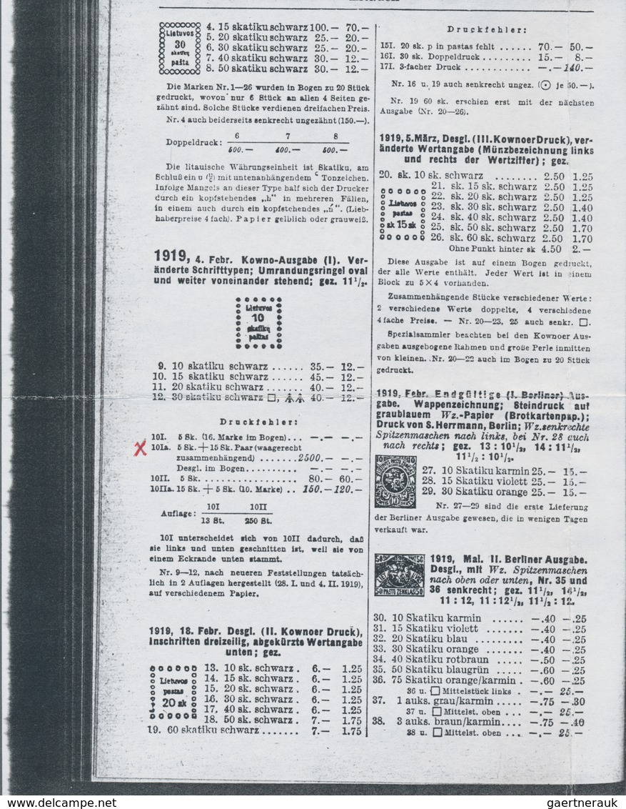 Litauen: 1919, Postage Stamps Kaunas (I), The Very Rare Horizontal. Se-tenant Print "5 Sk+15 Sk" In - Litauen