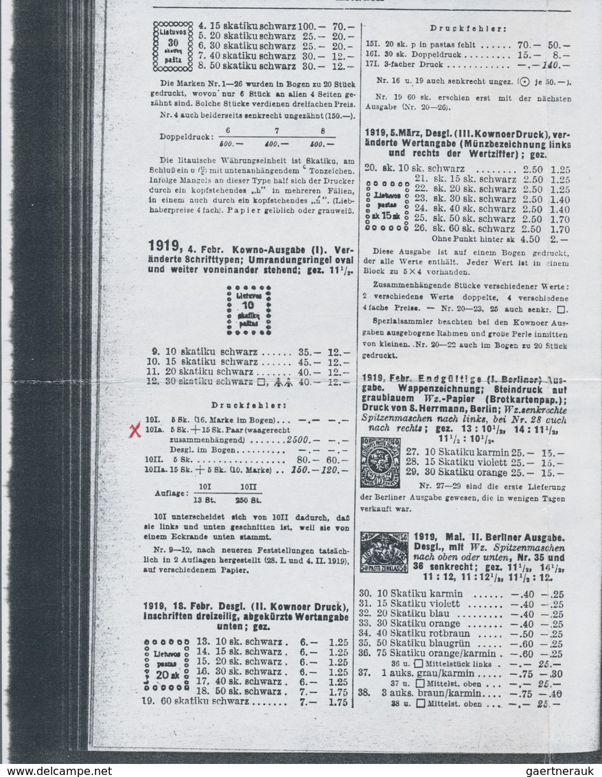 Litauen: 1919, Postage Stamps Kaunas (I), The Very Rare Horizontal. Se-tenant Print "5 Sk+15 Sk" In - Lithuania