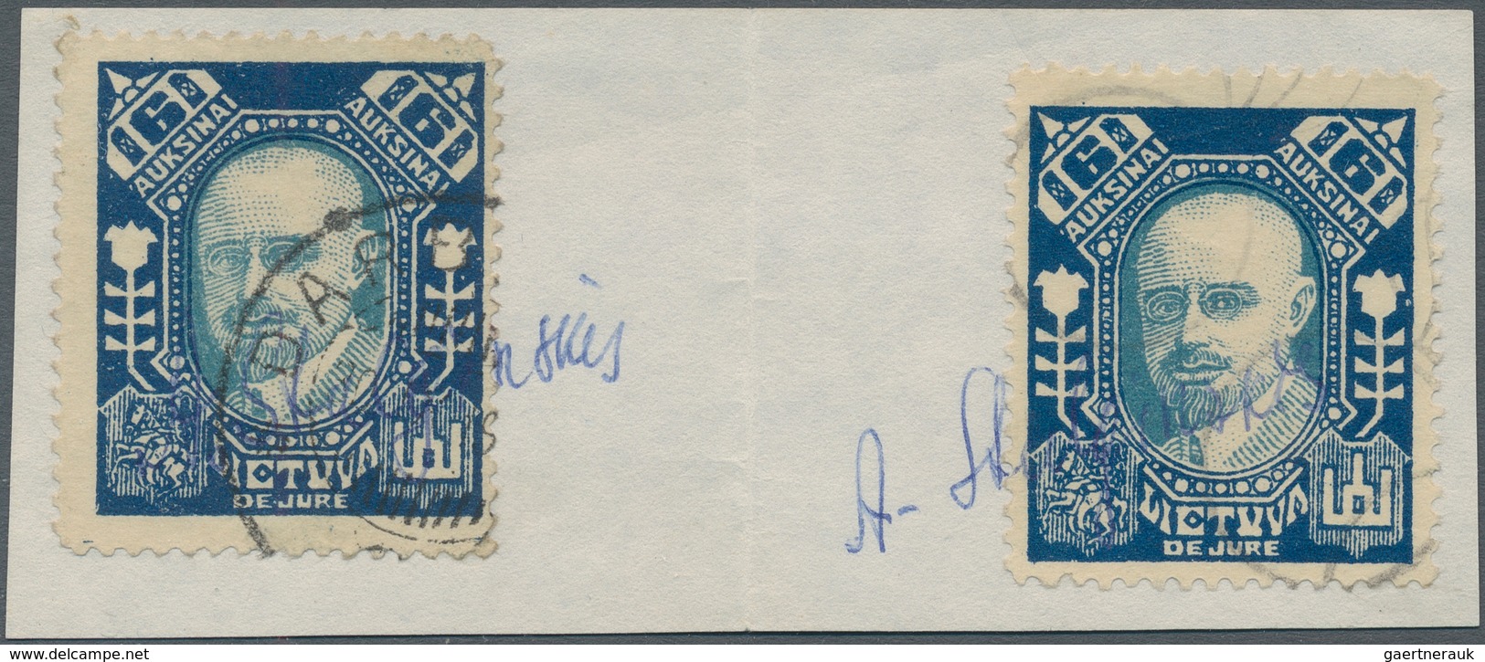 Litauen - Besonderheiten: 1922 'President Aleksandras Stulginski': Two Stamps 6a. Greenish Blue & De - Litauen