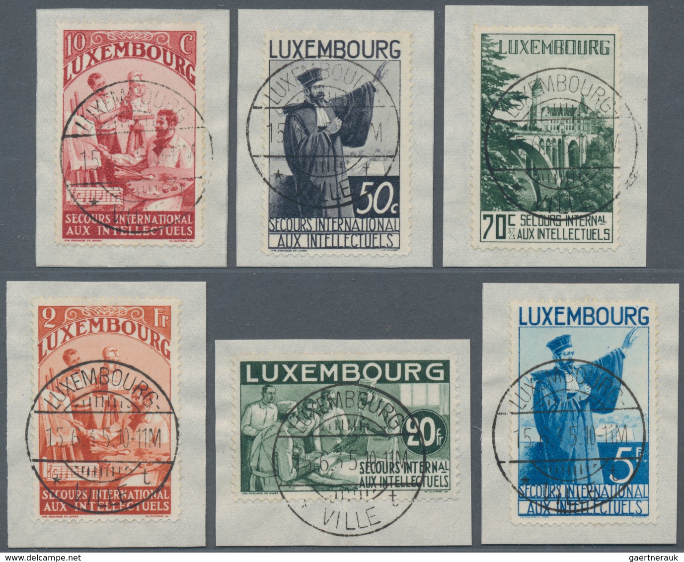 Luxemburg: 1935, Relief Organization For Intellectuals, Unusually Beautiful Small Pieces With Crysta - Altri & Non Classificati
