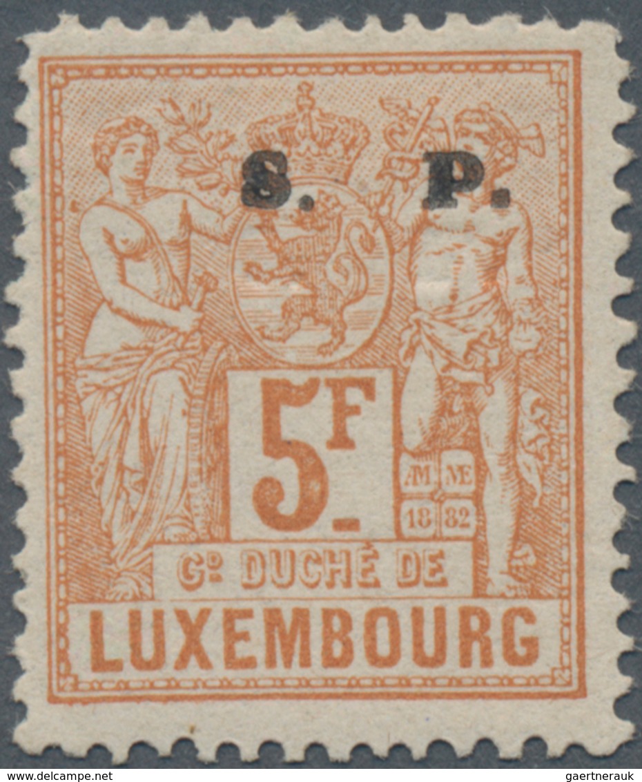 Luxemburg - Dienstmarken: 1882, Industrie And Commerce 5 F. Brown Orange, Twice Overprinted "S.P.", - Dienstmarken