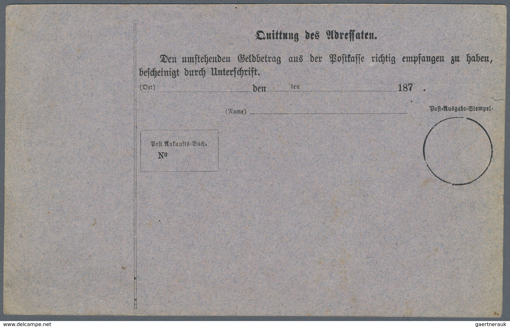 Luxemburg - Besonderheiten: 1870 (ca.), Four Different Money Order Forms, Unused, Small Traces Of Ag - Andere & Zonder Classificatie