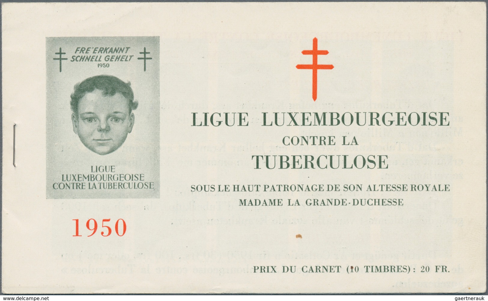 Luxemburg - Besonderheiten: 1950, Zwei Heftchen 'LIGUE LUXEMBOURGEOISE CONTRE LA TUBERCULAOSE' Jewei - Sonstige & Ohne Zuordnung