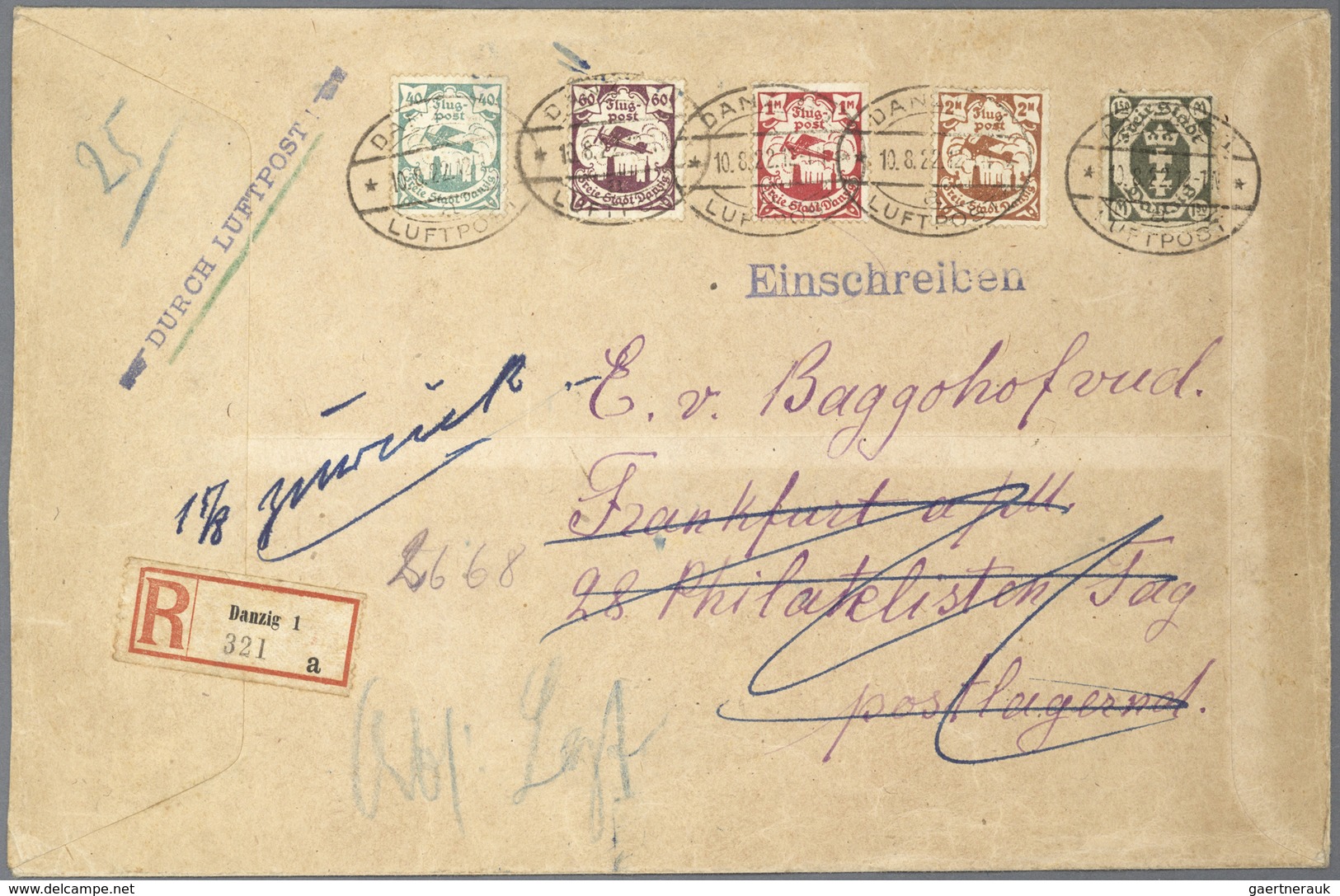 Mittellitauen: 1922, Attractive Franking On Registered Letter Form "WILNO 19.5.22" To Zoppot/Danzig, - Litouwen