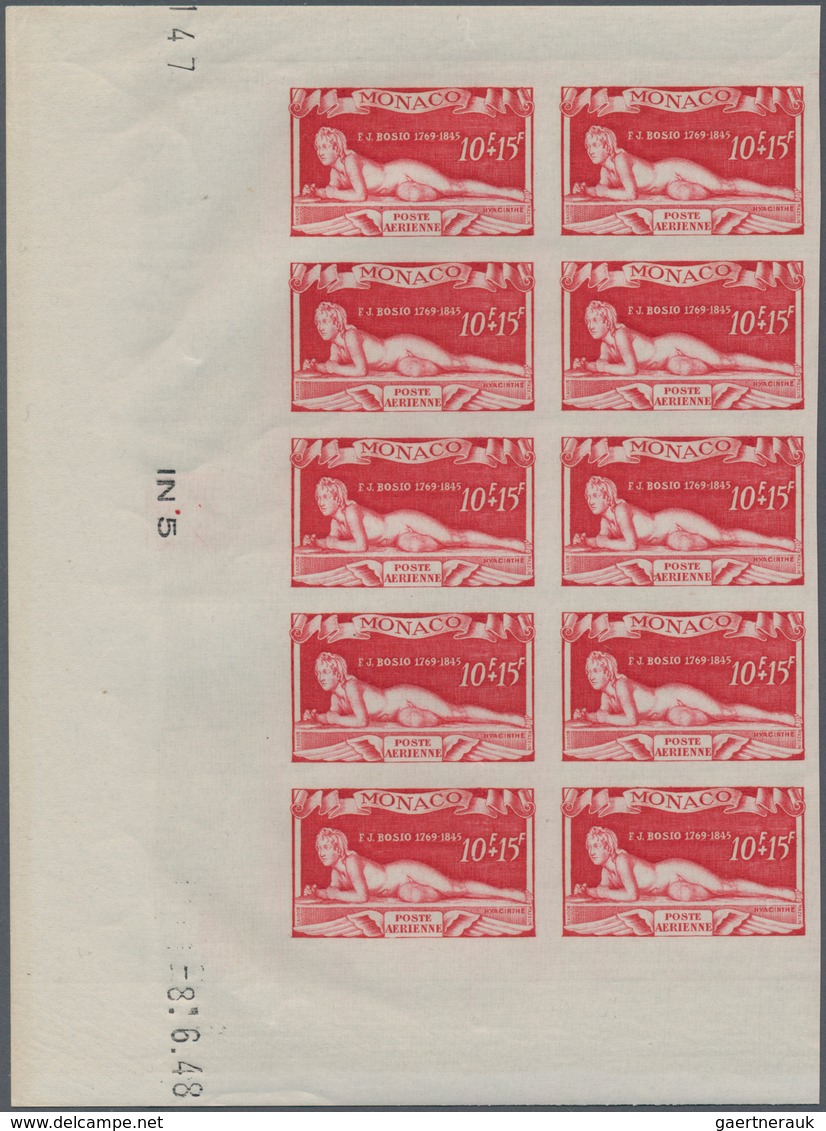 Monaco: 1948, 180th Birthday Of Francois-Joseph Bosio (sculptures) Complete Airmail Set Of Four In I - Unused Stamps