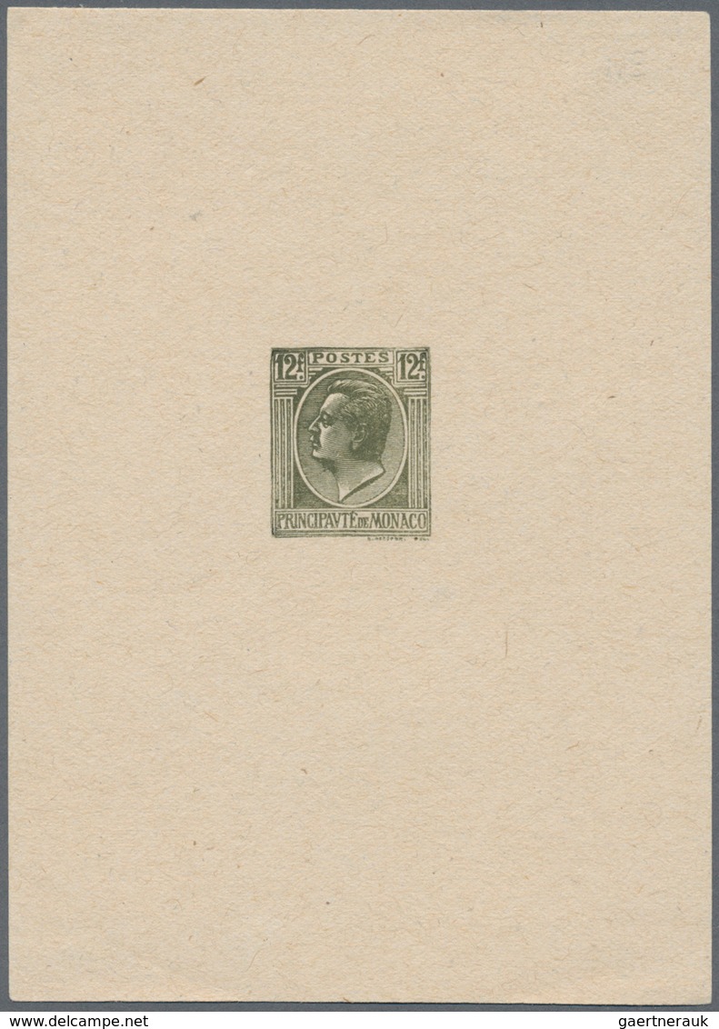 Monaco: 1949, Die Proof (épreuve) Of The 12f Grey, This Highest Face Value Of This Louis II Type Was - Unused Stamps