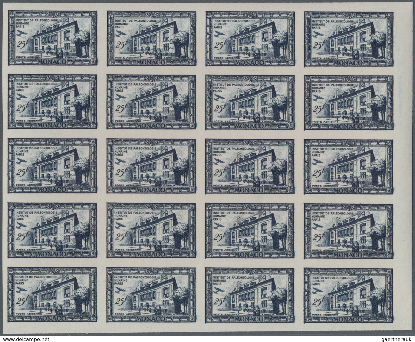 Monaco: 1949, 100th Birthday Of Prince Albert I. Complete Set Of Six Airmail Stamps In IMPERFORATE B - Ungebraucht