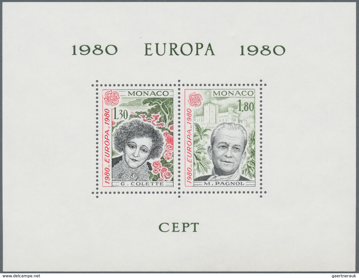 Monaco: 1980, Europa-CEPT 'Prominent Persons' Perforated Special Miniature Sheet, Mint Never Hinged - Ungebraucht