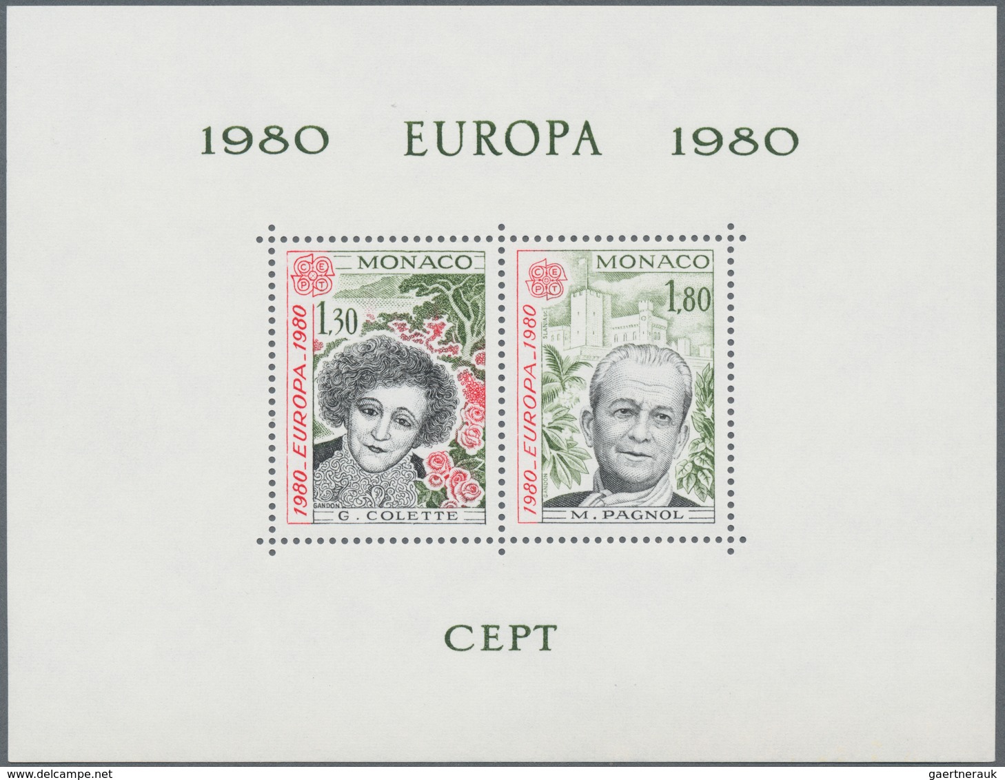 Monaco: 1980, Europa-CEPT 'Prominent Persons' Perforated Special Miniature Sheet, Mint Never Hinged - Unused Stamps