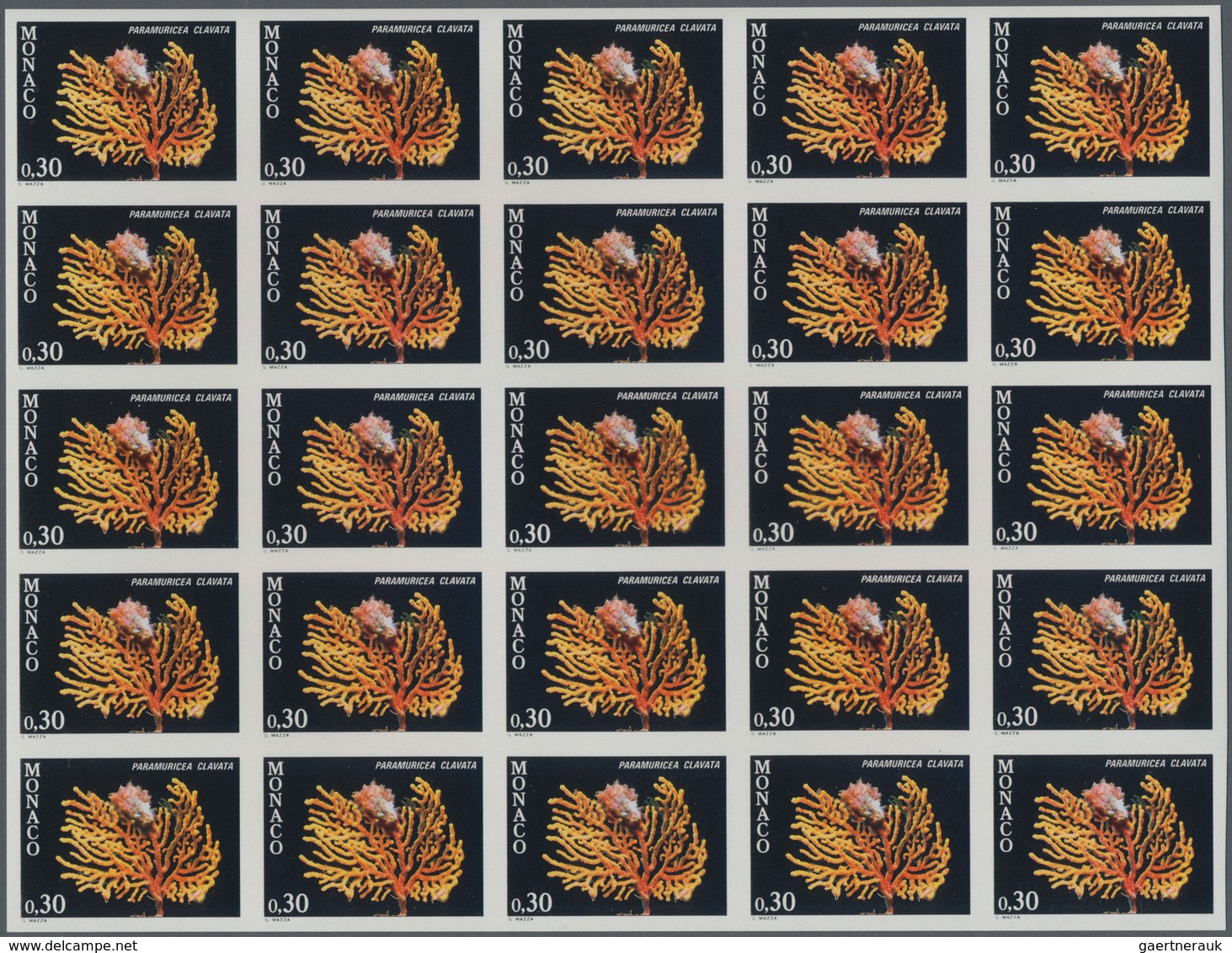 Monaco: 1980, definitive issue ‚Fauna of the Mediterranean Sea‘ complete set of 11 in IMPERFORATE bl