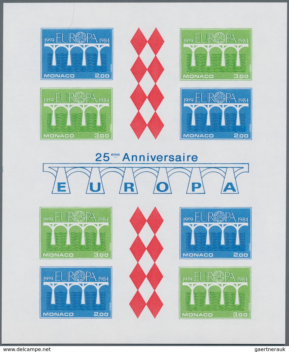 Monaco: 1984, 25 Years Of Europa-CEPT IMPERFORATE Miniature Sheet, Mint Never Hinged And Scarce, Unl - Ungebraucht