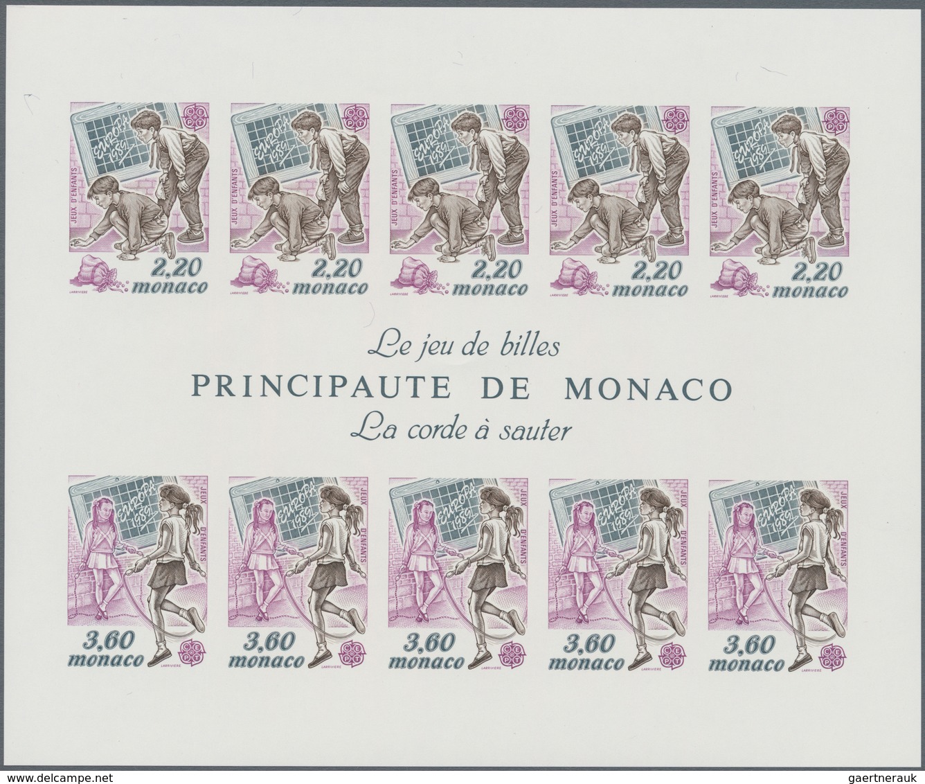 Monaco: 1989, Europa-CEPT ‚Children Games‘ IMPERFORATE Miniature Sheet, Mint Never Hinged And Scarce - Ungebraucht
