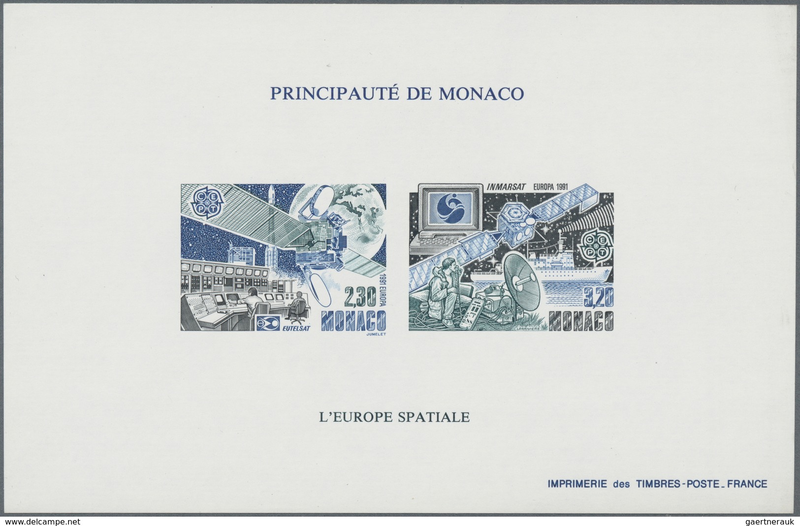 Monaco: 1991, Europa-CEPT 'European Space Travel' Perforate And IMPERFORATE Special Miniature Sheets - Ongebruikt