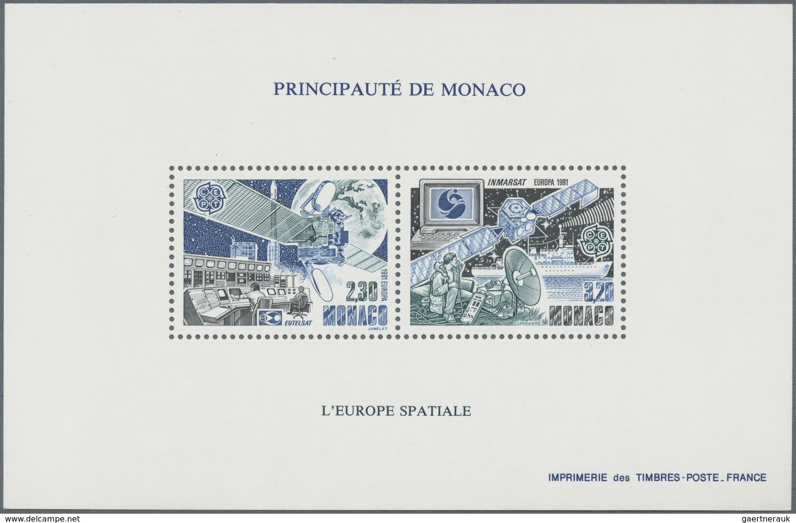 Monaco: 1991, Europa-CEPT 'European Space Travel' Perforate And IMPERFORATE Special Miniature Sheets - Ongebruikt