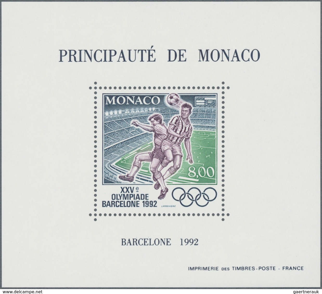 Monaco: 1992, Summer And Winter Olympics Barcelona And Albertville Perforated And IMPERFORATE Specia - Ungebraucht