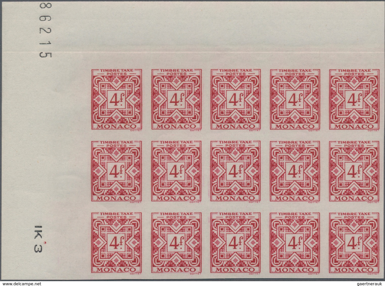 Monaco - Portomarken: 1946/1950, Postage Dues ‚ornaments‘ Complete Set Of 11 In IMPERFORATE Blocks O - Portomarken